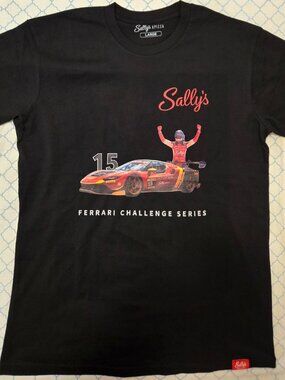 Sally's Apizza Ferrari Racing Series Black Tee Shirt Size Large NEW